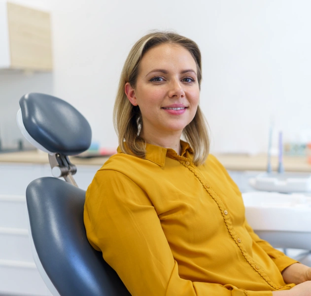 Patient receiving a routine dental cleaning
