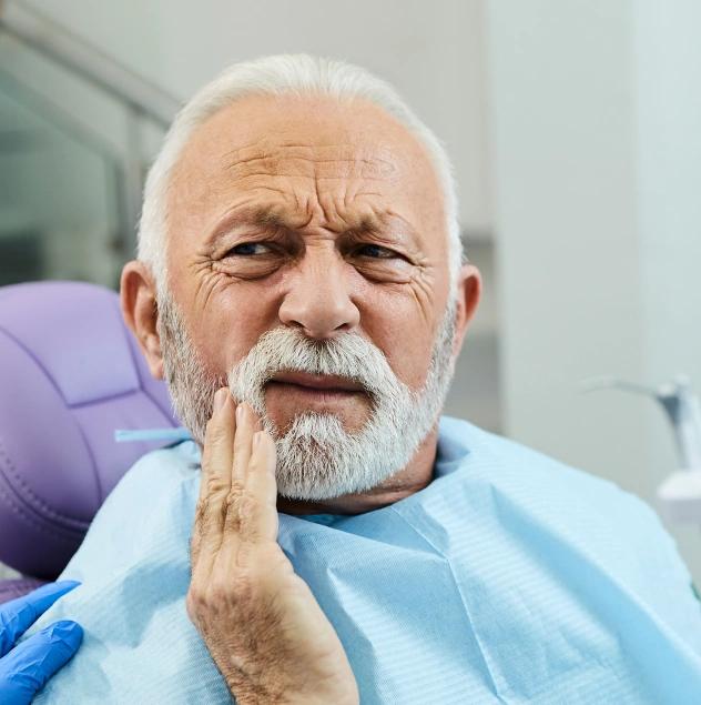 Patient receiving a tooth extraction treatment
